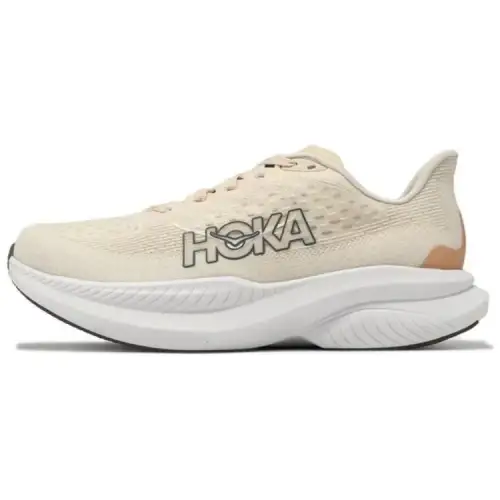 HOKA ONE ONE MACH 6 breathable, lightweight, shock-absorbing and wear-resistant low-cut running shoes, same style for men and women, eggnog color