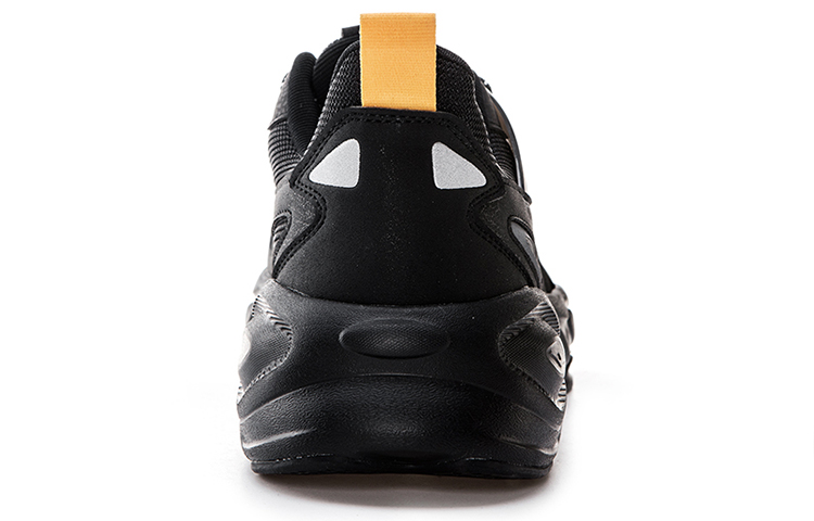 Erke Abrasion Resistant Low top Running Shoes Men's Jet Black Mango Yellow