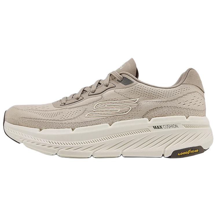 Skechers Skechers MAX CUSHION comfortable, soft, supportive and resilient running shoes for men, taupe
