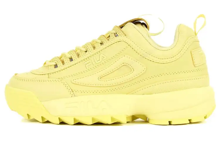FILA Disruptor 2 Abrasion Resistant Breathable Mid top Running Shoes Women's Yellow