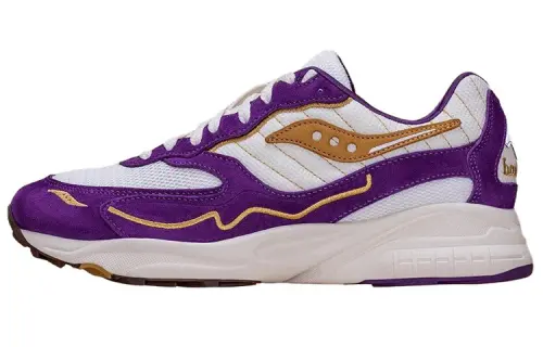 Claima x Saucony 3D Grid Hurricane Slip Resistant Low top Running Shoes Men's White Purple