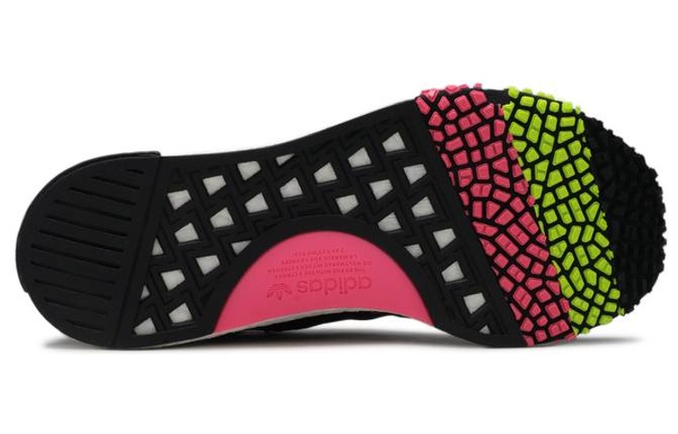 Кроссовки adidas originals NMD RACER PK (черно-бело-розово-желтые) — Чёрный / белый / розовый / жёлтый — фото 5