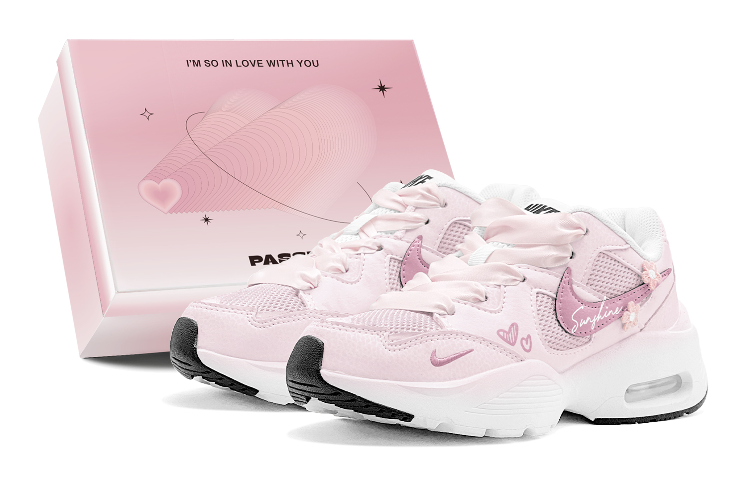 Nike Air Max Fusion Cushioning Abrasion Resistant Breathable Slip Resistant Low top Running Shoes Women’s Pink