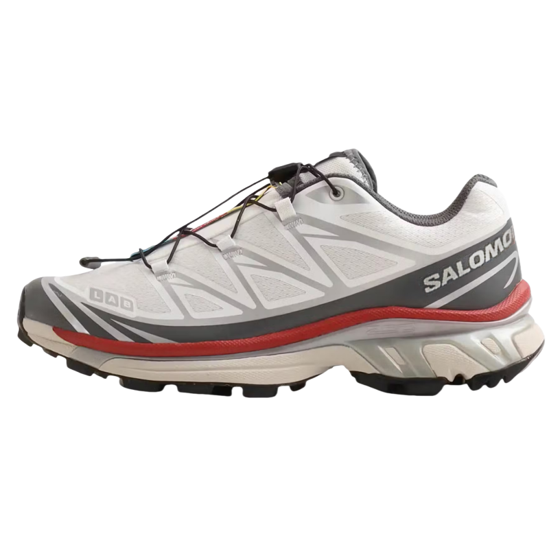 Кроссовки Salomon XT-6 (бело-серо-красные)