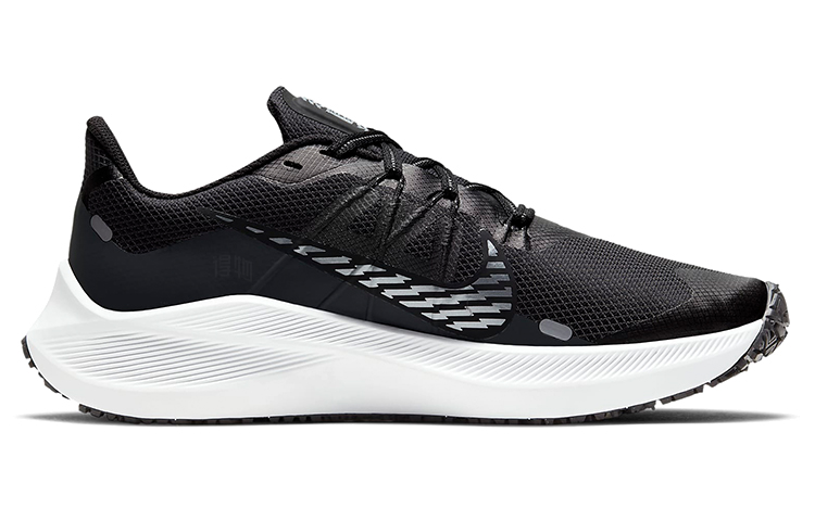 Женские кроссовки Nike Zoom Winflo 7 Shield (черно-белые) — Чёрный / белый — фото 2