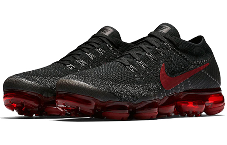 Мужские кроссовки Nike VaporMax Flyknit 2 (черно-красные) — фото 3