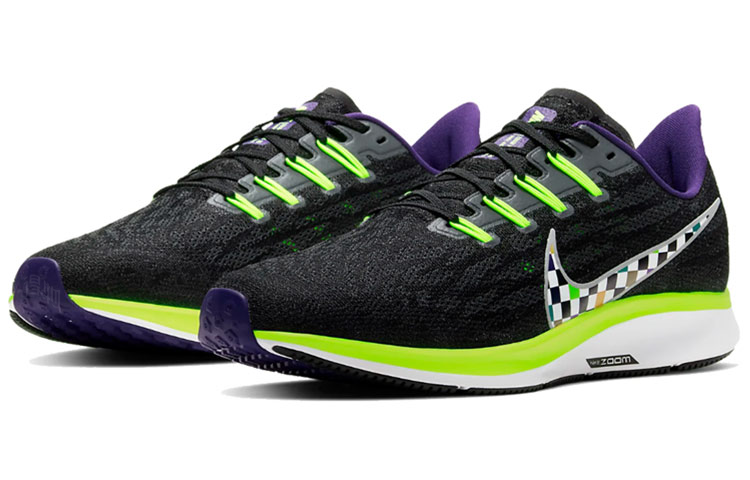 Мужские кроссовки Nike Pegasus 36 (черно-зеленые) — 黑/山峰白/金桔绿 — фото 3