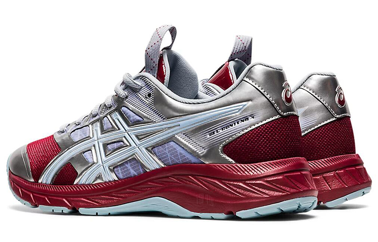Женские кроссовки ASICS (серо-красные) — Серебристый / красный — фото 4