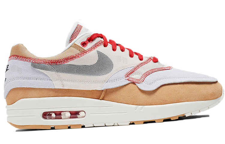 Женские кроссовки Nike Air Max 1 (серо-коричневые) — фото 2