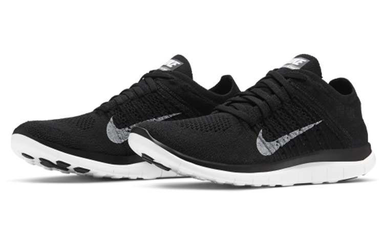 Женские кроссовки Nike Nike Free RN 4.0 Flyknit (черно-белые) — фото 3