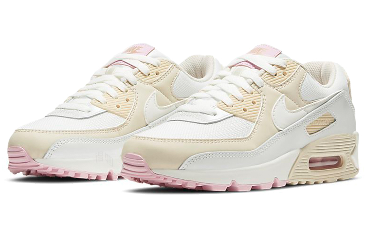Женские кроссовки Nike Air Max 90 (розово-желто-белые) — Розовый / жёлтый / белый — фото 3