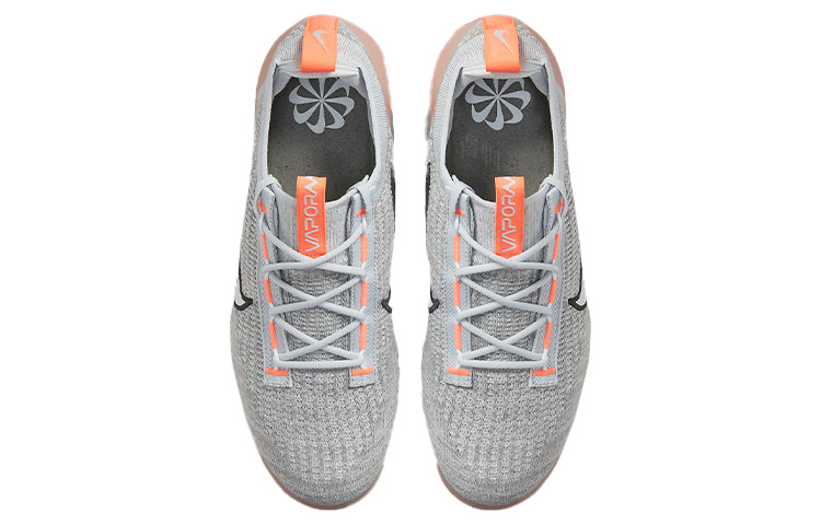 Мужские кроссовки Nike VaporMax 2021 TPU (серо-оранжевые) — Серый / оранжевый — фото 4