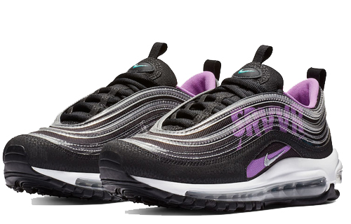 Женские кроссовки Nike Air Max 97 Doernbecher (черно-фиолетовые) — фото 3