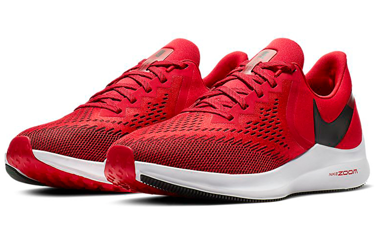 Мужские кроссовки Nike Zoom Winflo 6 (красно-черные) — фото 3