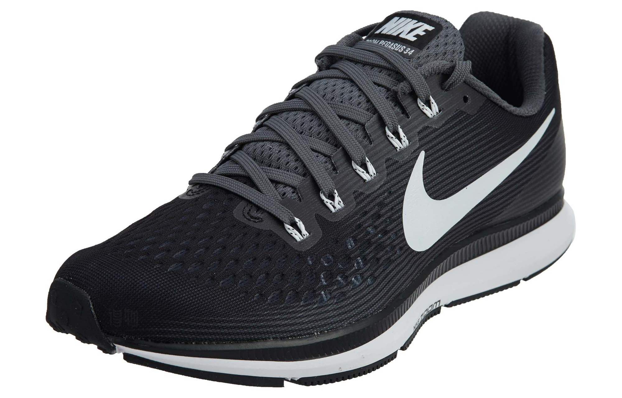 Мужские кроссовки Nike Pegasus 34 Air Zoom (серые с белым) — Серый / белый — фото 3