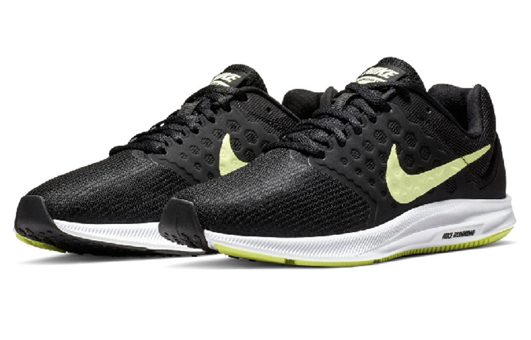 Женские кроссовки Nike Downshifter 7 (черно-зеленые) — Чёрный / зелёный — фото 3