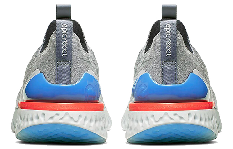 Мужские кроссовки Nike Epic React Flyknit (серо-черные) — фото 4