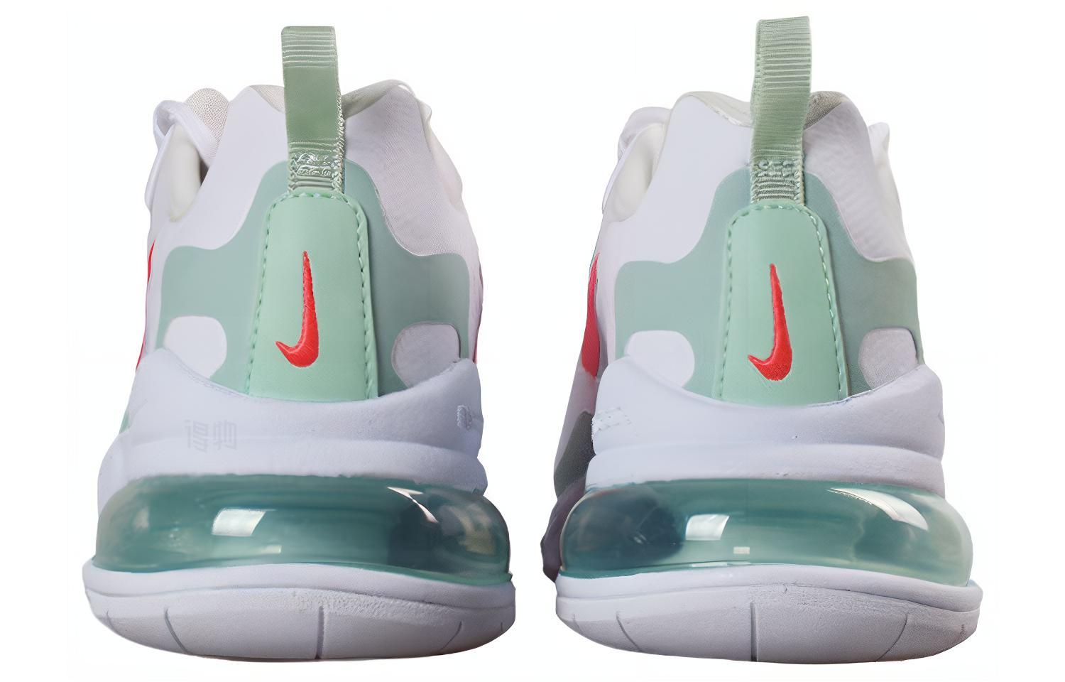 Женские кроссовки Nike Air Max 270 React (бело-красно-зеленый) — Белыйкрасный — фото 4