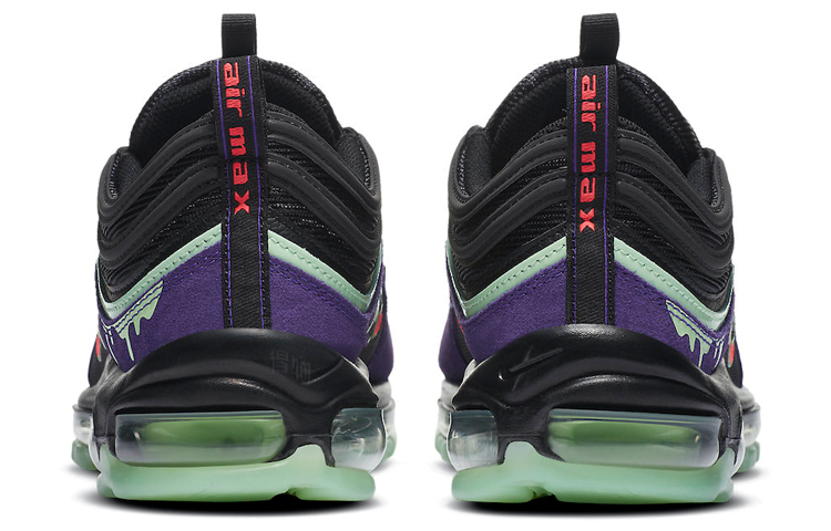 Мужские кроссовки Nike Air Max 97 'Halloween Slime' (черно-фиолетовые) — Чёрный / фиолетовый — фото 5