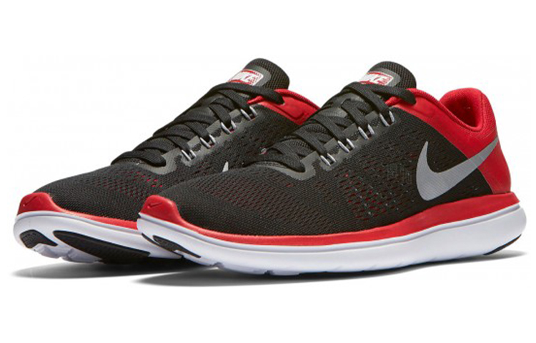 Мужские кроссовки Nike Flex 2016 RN (черно-серо-красные) — фото 3