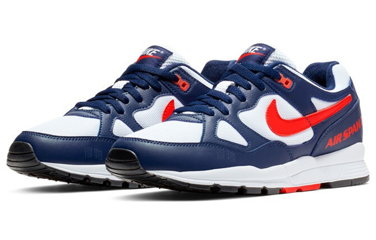 Кроссовки Nike Air Span II (бело-сине-красные) — фото 3