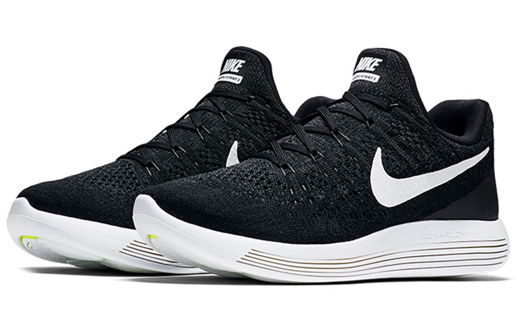 Мужские кроссовки Nike LunarEpic Flyknit 2 (черно-белые) — Чёрныйбелый — фото 3
