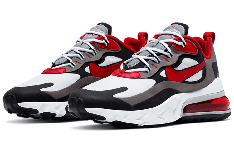 Мужские кроссовки Nike Air Max 270 React (серо-черно-красные) — фото 3