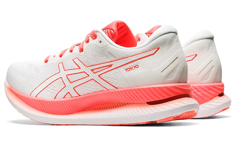 Женские кроссовки ASICS Glideride (бело-оранжевые) — фото 3