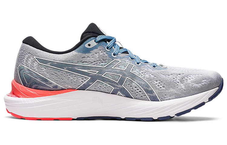 Мужские кроссовки ASICS Gel-Cumulus 23 (серые со светло-синим) — Серый / светло-синий — фото 2