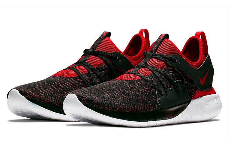 Мужские кроссовки Nike Flex Contact 3 (черно-красные) — 黑/白色/大学红 — фото 3