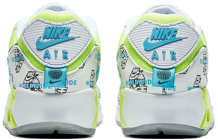 Женские кроссовки Nike Air Max 90 (белыйсинийжелтый) — Белыйсинийжёлтый — фото 5