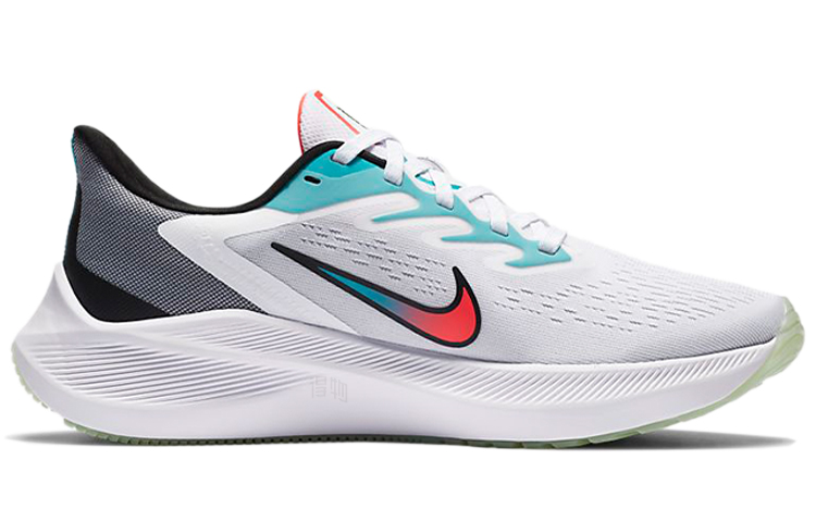Женские кроссовки Nike Zoom Winflo 7 (бело-зеленые) — фото 2