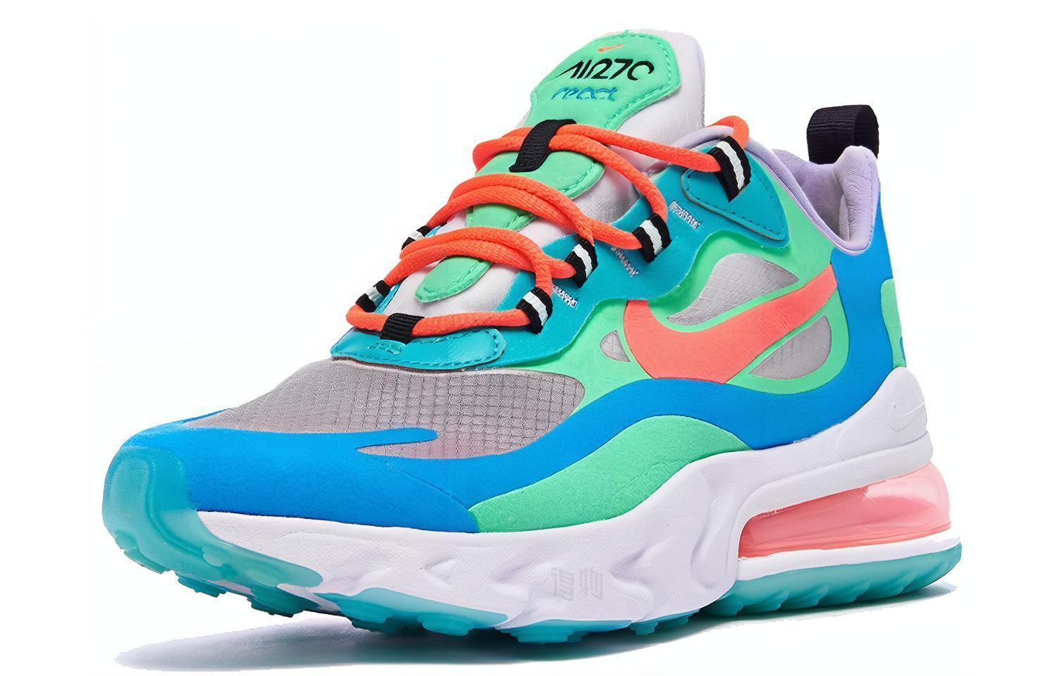 Женские кроссовки Nike Air Max 270 React "Psychedelic Movement" (синийзеленый) — Синийзелёный — фото 2