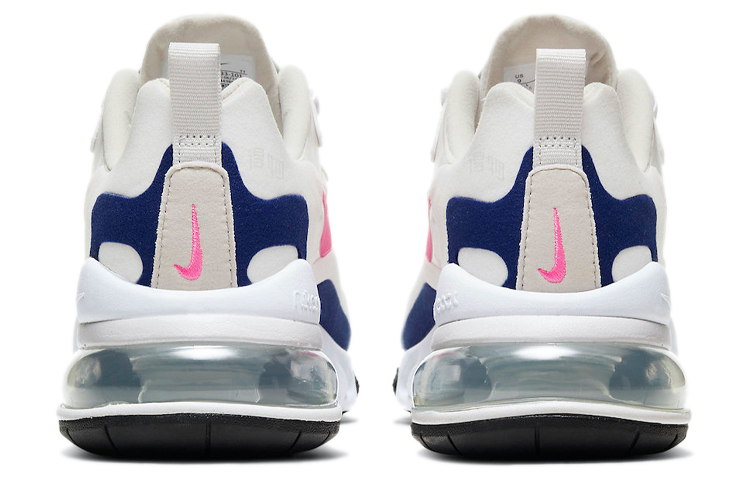 Кроссовки Nike Air Max 270 React (бело-розово-синие) — Белыйрозовыйсиний — фото 5