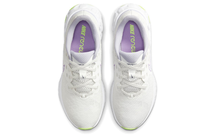 Женские кроссовки Nike Renew Ride 2 (бело-фиолетово-зеленые) — Белый / фиолетовый / зелёный — фото 4