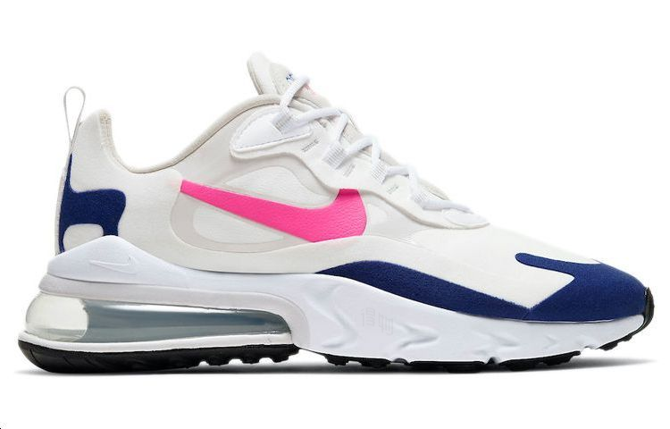 Кроссовки Nike Air Max 270 React (бело-розово-синие) — Белыйрозовыйсиний — фото 2