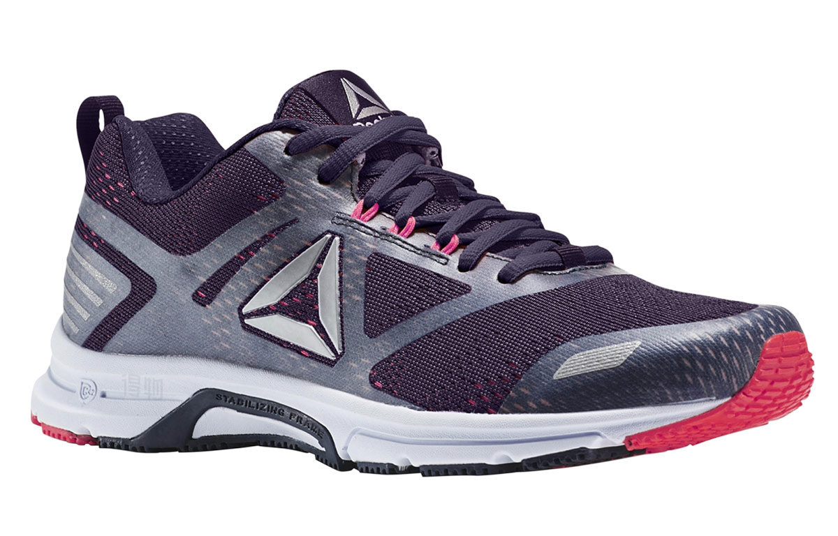 Женские кроссовки Reebok (серо-фиолетовые) — фото 3