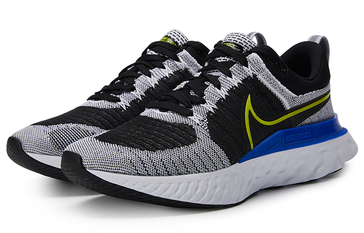 Мужские кроссовки Nike React Infinity Run Flyknit 2 (черный / серый / синий) — Чёрный / серый / синий — фото 3