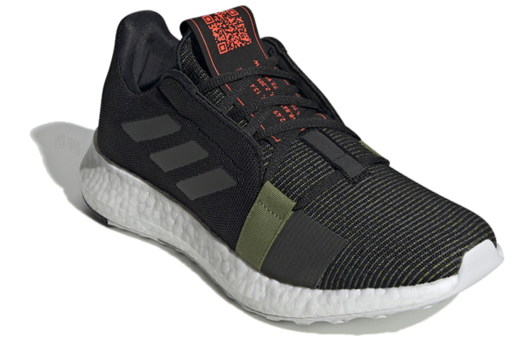 Мужские кроссовки adidas Senseboost Go (черно-зеленые) — фото 2