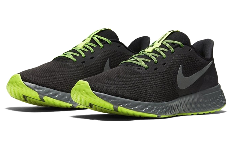 Мужские кроссовки Nike REVOLUTION 5 (черно-зеленые) — Чёрныйзелёный — фото 3