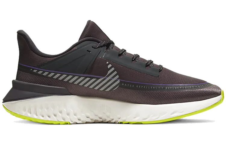 Кроссовки Nike Legend React 2 Shield (бордовый / зеленый) — 酒红/银/绿 — фото 2