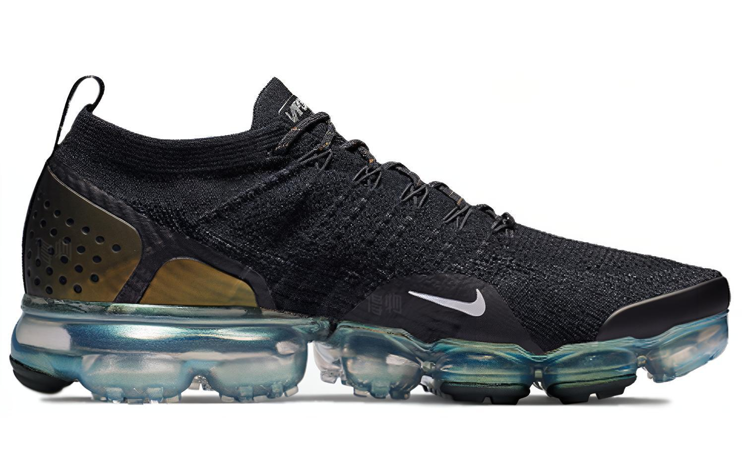 Мужские кроссовки Nike VaporMax Flyknit 2 (черныйзолотой) — Чёрныйзолотой — фото 2