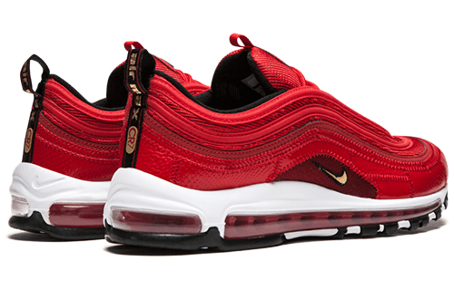 Кроссовки Nike Air Max 97 Cristiano Ronaldo Portugal Patchwork (темно-красно-белые) — Тёмно-красный / белый — фото 4