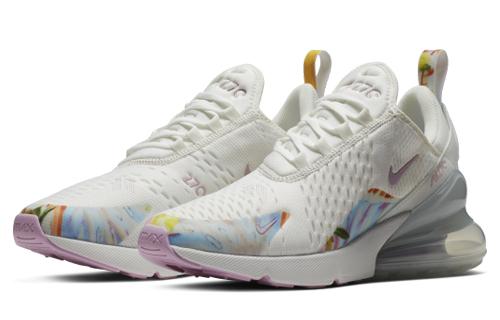 Женские кроссовки Nike Air Max 270 (бело-фиолетовые) — фото 3