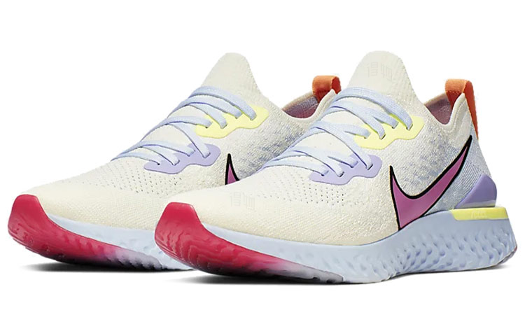 Кроссовки Nike Epic React Flyknit 2 (желто-фиолетовые) — фото 3