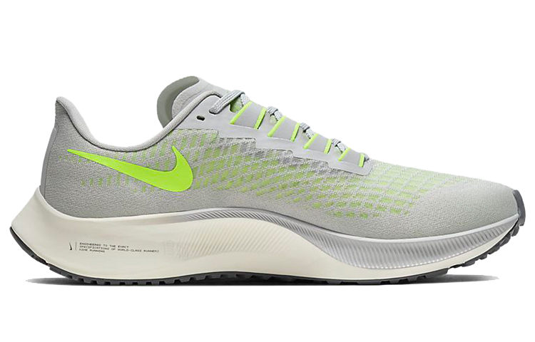 Мужские кроссовки Nike Pegasus 37 (серо-зеленые) — фото 2