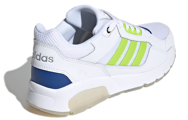 Мужские кроссовки adidas neo Run9tis (бело-зеленые) — Белый / зелёный / синий — фото 4