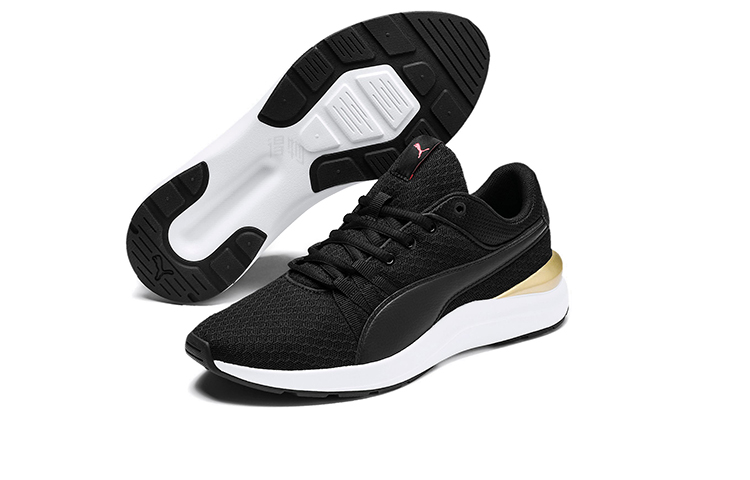 Женские кроссовки PUMA Adela Core (черно-бело-золотые) — фото 4