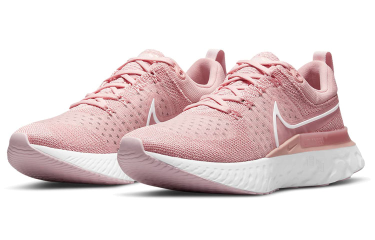 Женские кроссовки Nike React Infinity Run Flyknit 2 (розово-белые) — фото 3
