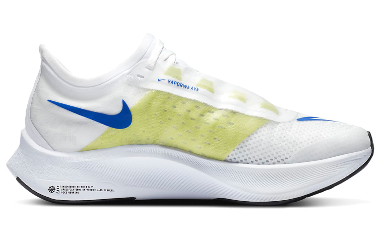 Женские кроссовки Nike Zoom Fly 3 (бело-сине-желтый) — Белый / синий / жёлтый — фото 2